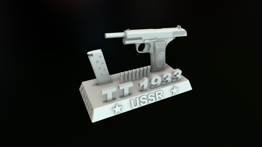 PISTOL USSR TT-33 TULSKIY TOKAREV 1/6 12 INCH 3D Print 410998