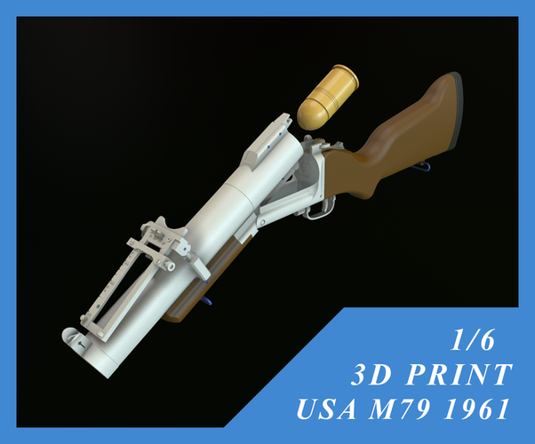 USA 40MM GRENADE LAUNCHER M79 1/6 12 INCH 3D Print 411011