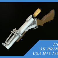 Small USA 40MM GRENADE LAUNCHER M79 1/6 12 INCH 3D Printing 411011