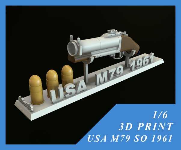USA 40MM GRENADE LAUNCHER M79 SAWED OFF 1/6 12 INCH 3D Print 411026
