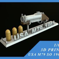 Small USA 40MM GRENADE LAUNCHER M79 SAWED OFF 1/6 12 INCH 3D Printing 411026
