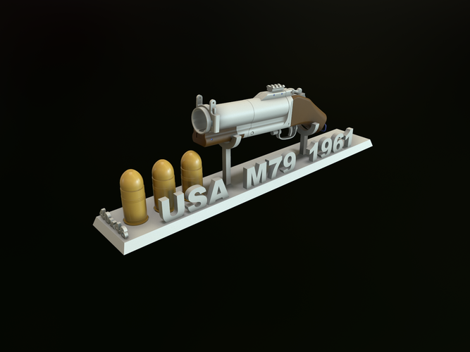 USA 40MM GRENADE LAUNCHER M79 SAWED OFF 1/6 12 INCH 3D Print 411027