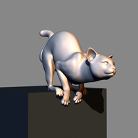 Cat before jumping 3D print model - Thumbnail 1