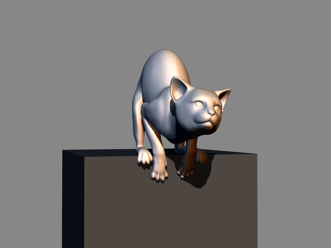 Cat before jumping 3D print model 3D Print 411764