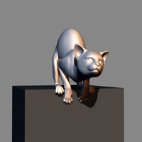 Cat before jumping 3D print model - Thumbnail 2