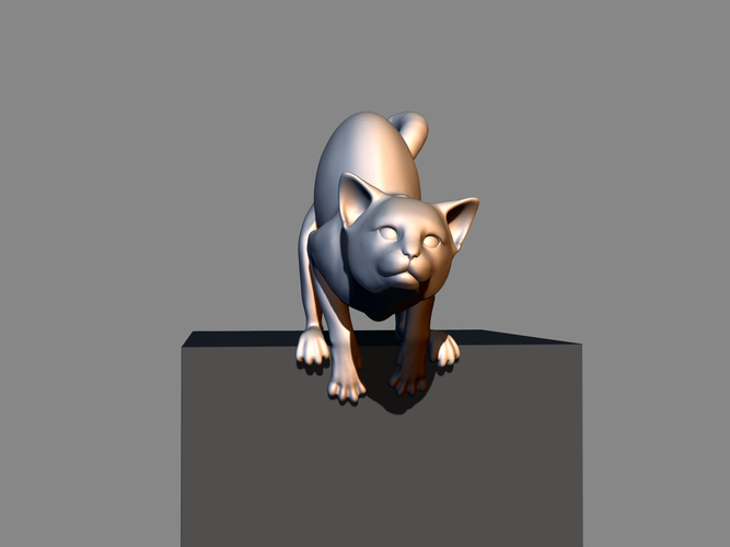 Cat before jumping 3D print model 3D Print 411765