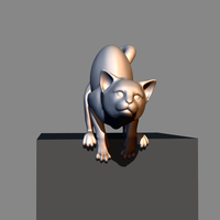 Cat before jumping 3D print model - Thumbnail 3