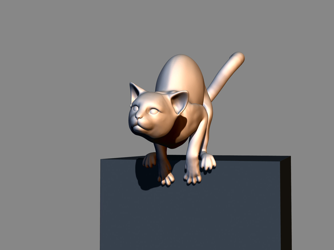 Cat before jumping 3D print model 3D Print 411766