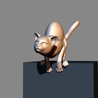 Cat before jumping 3D print model - Thumbnail 4