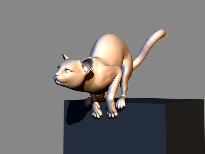 Cat before jumping 3D print model 3D Print 411767