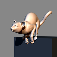 Cat before jumping 3D print model - Thumbnail 5