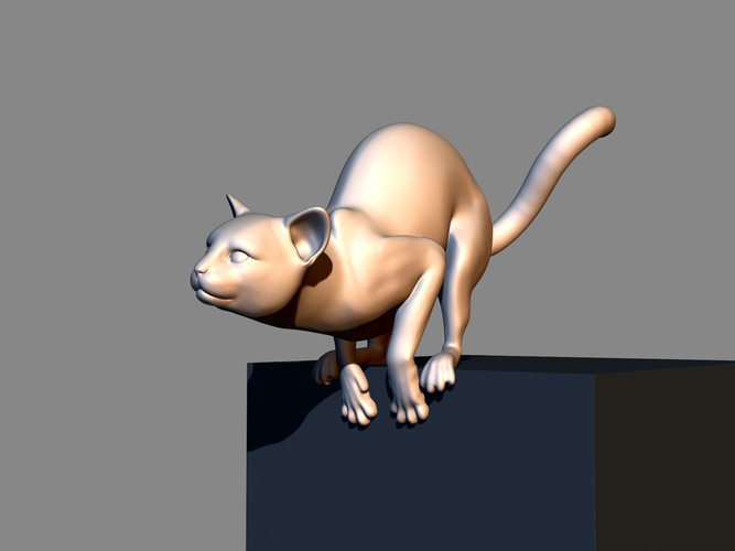 Cat before jumping 3D print model 3D Print 411768