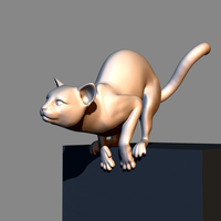 Cat before jumping 3D print model - Thumbnail 6