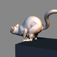 Cat before jumping 3D print model - Thumbnail 8