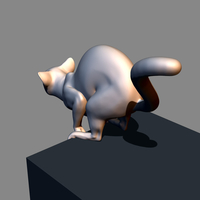 Cat before jumping 3D print model - Thumbnail 9