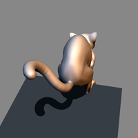 Cat before jumping 3D print model - Thumbnail 10
