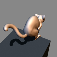 Cat before jumping 3D print model - Thumbnail 11
