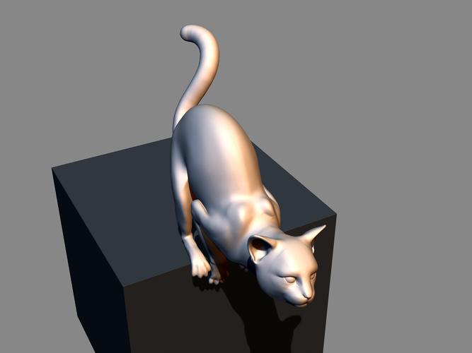 Cat before jumping 3D print model 3D Print 411774