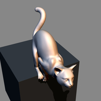 Cat before jumping 3D print model - Thumbnail 12