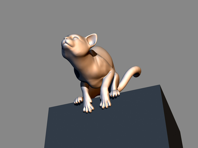 Cat before jumping 3D print model 3D Print 411776