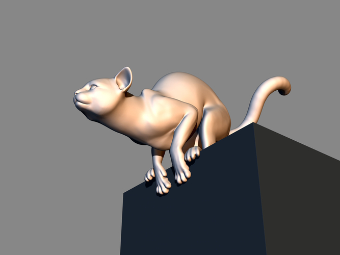 Cat before jumping 3D print model 3D Print 411777