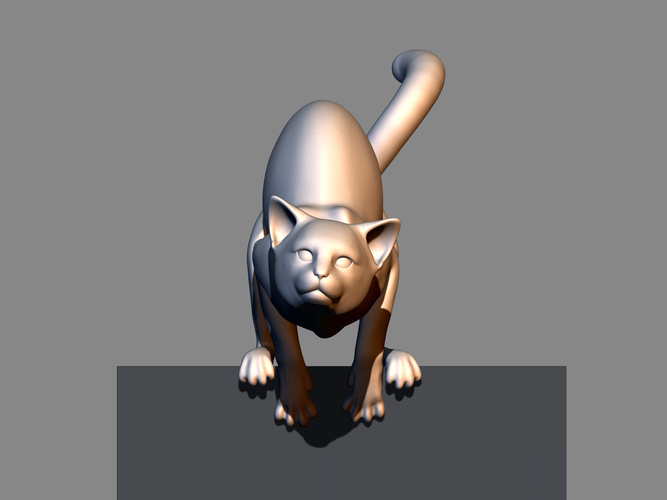 Cat before jumping 3D print model 3D Print 411778
