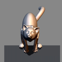 Cat before jumping 3D print model - Thumbnail 16