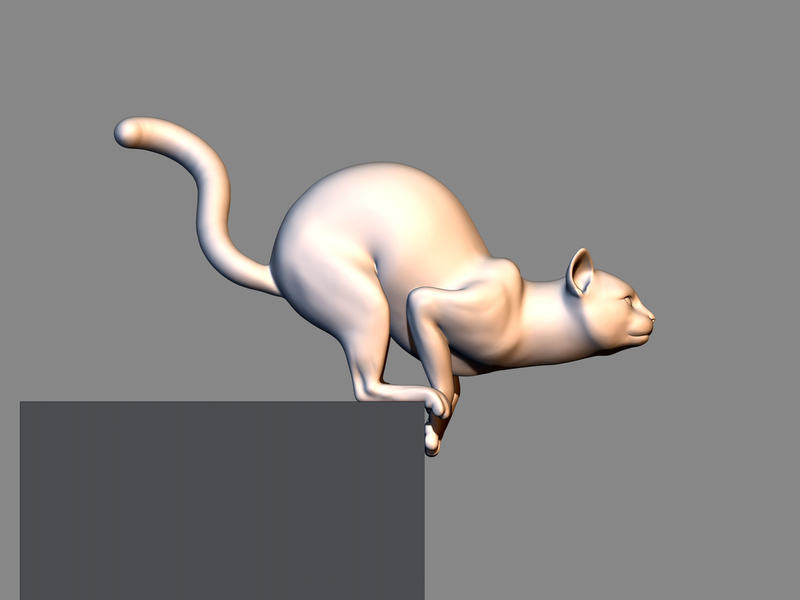 Cat before jumping 3D print model