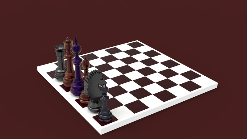Complete 3D model of the chess available for 3D printing