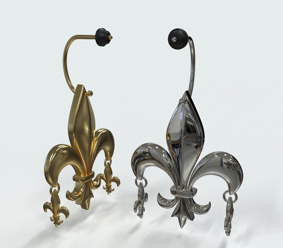 fleur de lis earring 3D Print 412442