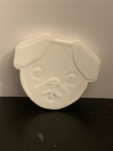 Pug Dog Face 3D Print 412603