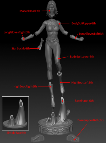 Captain Marvel 6th Scale Figurine/Statue (Main) 3D Print 412818