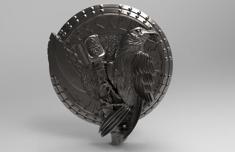 Viking crow pendant 2 3D Print 412921