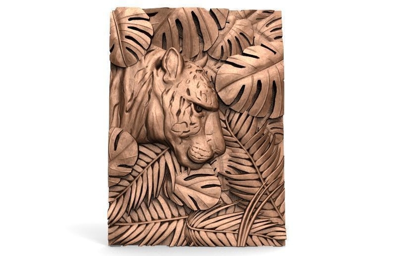 3D file Tiger head STL file 3d model - relief for CNC router or 3D