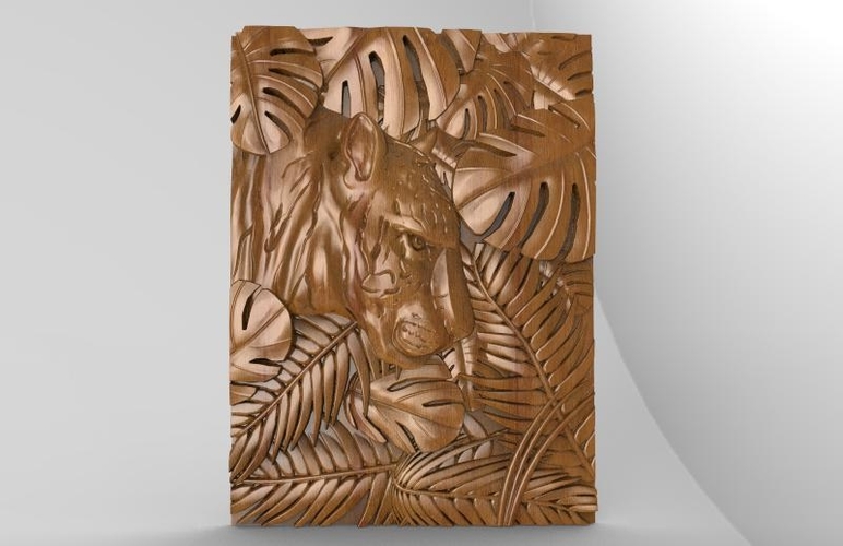 3D file Tiger head STL file 3d model - relief for CNC router or 3D