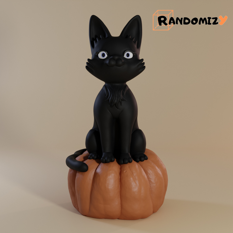 Black Cat on a Pumpkin