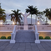 Statue of Saint Pope John Paul 2 3D model - Thumbnail 1