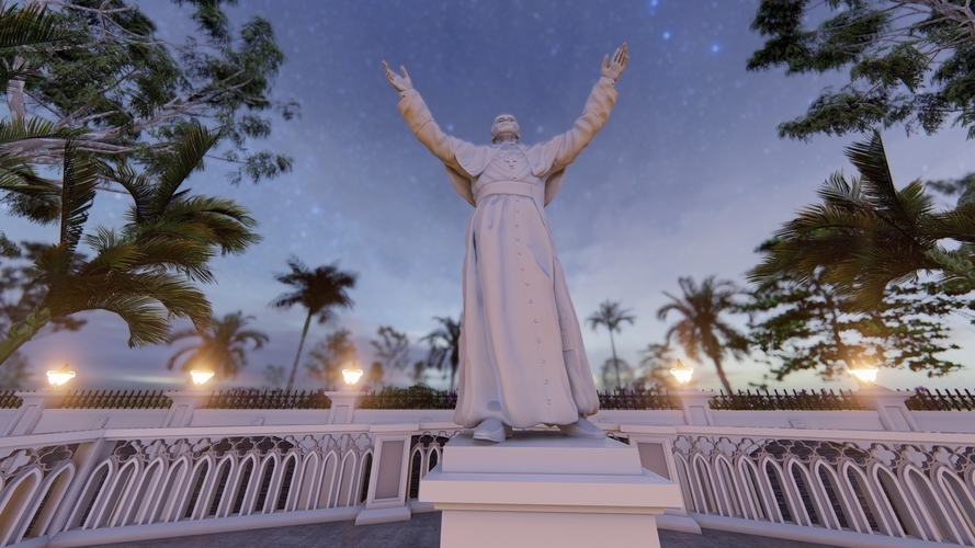 Statue of Saint Pope John Paul 2 3D model 3D Print 413468