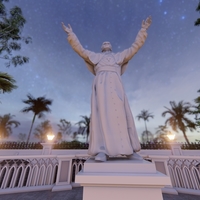 Statue of Saint Pope John Paul 2 3D model - Thumbnail 2