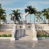 Statue of Saint Pope John Paul 2 3D model - Thumbnail 4