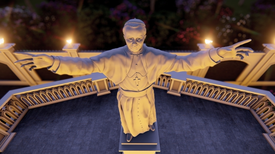 Statue of Saint Pope John Paul 2 3D model 3D Print 413471