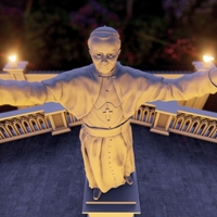 Statue of Saint Pope John Paul 2 3D model - Thumbnail 5