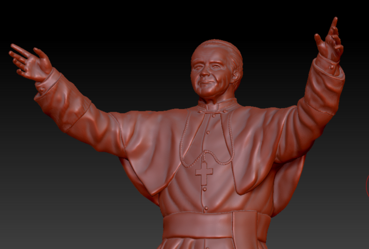 Statue of Saint Pope John Paul 2 3D model 3D Print 413472