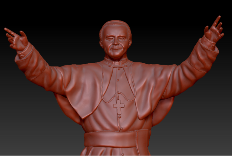 Statue of Saint Pope John Paul 2 3D model 3D Print 413474