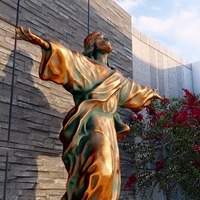 Jesus go to heaven statue 3D model - Thumbnail 3