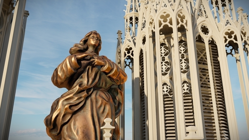 Mother Mary go to heaven 3D model