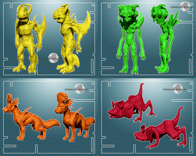 ​Parallel World - Set of 10 Characters 3D Print 4137