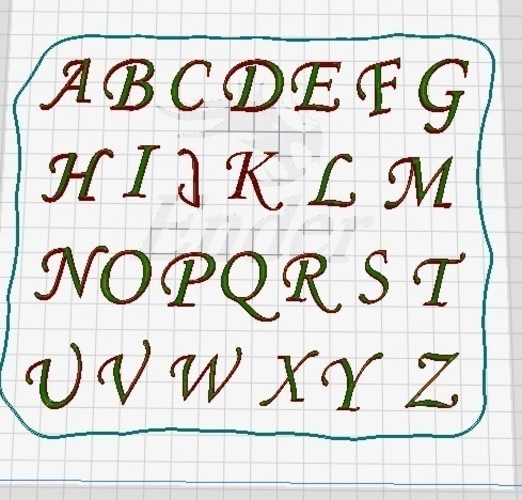 Uppercase and lowercase alphabet stamp 3D Print 413738