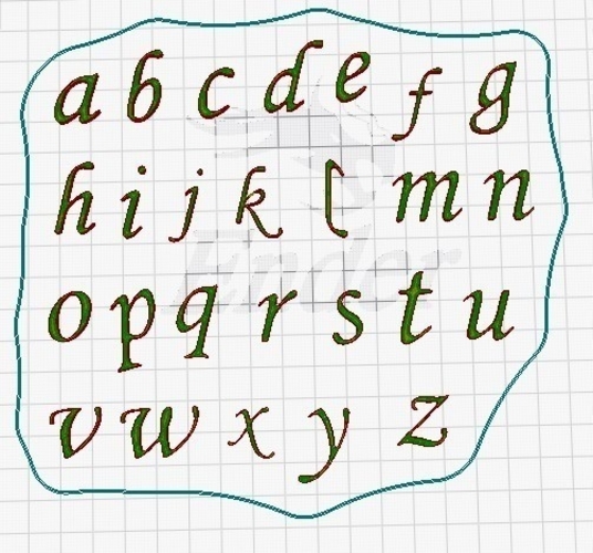 Uppercase and lowercase alphabet stamp