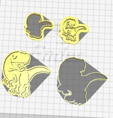 T rex cookie cutter and marker 3D Print 413746